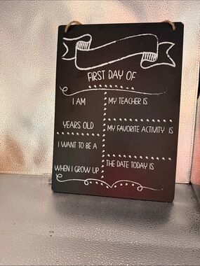 Chalkboard “ All About Me” Sign - Black & White
